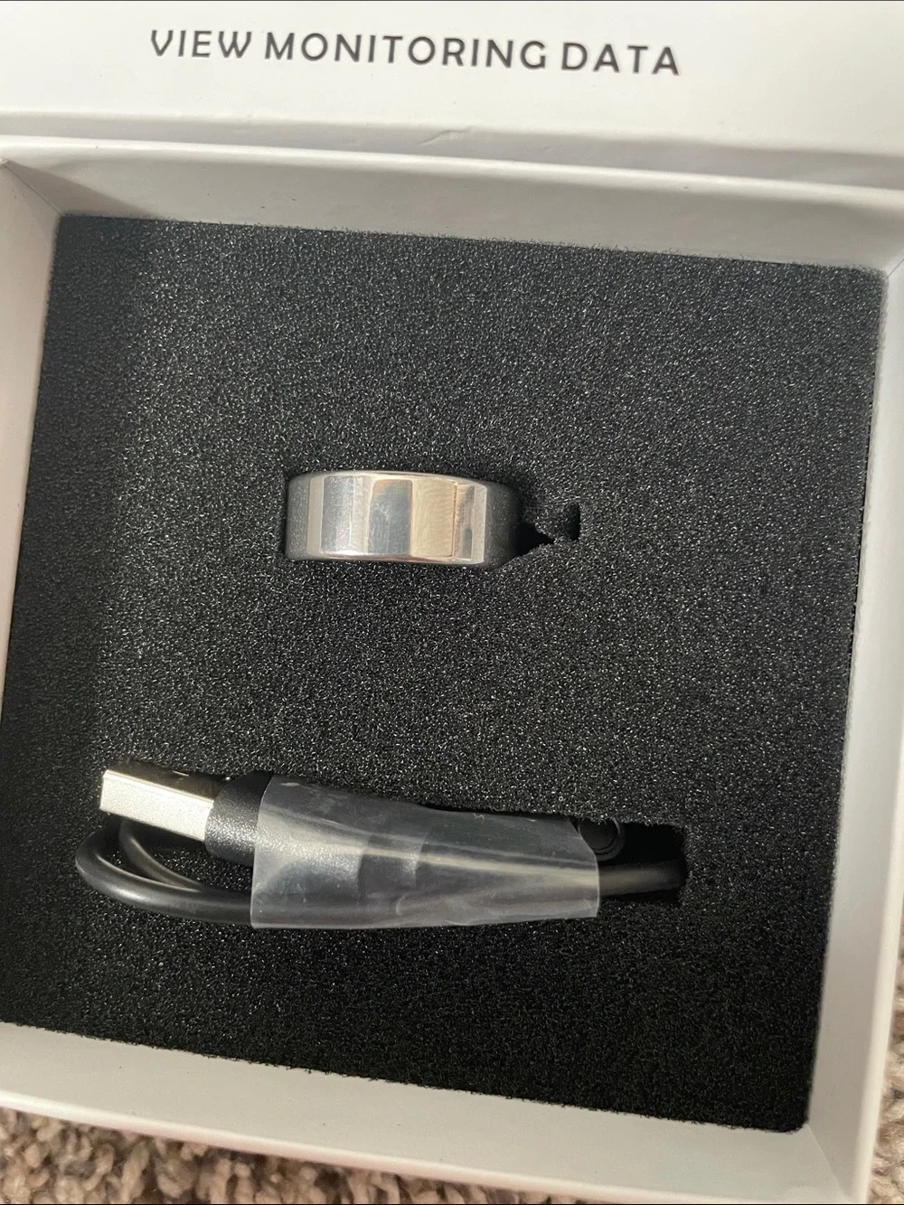 LuckRing Smart Health Ring Silver 9 NWT